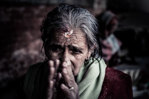 Old Nepali woman in Kathmandu