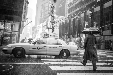 Raining on Manhattan New York 